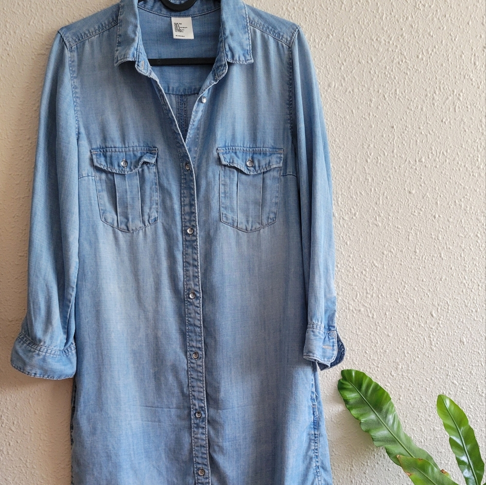 Light Blue Denim Shirt Dress